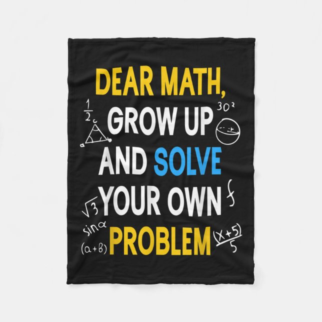 Funny Math Quote For Girls Boys Teens Men Women De Fleece Blanket (Front)
