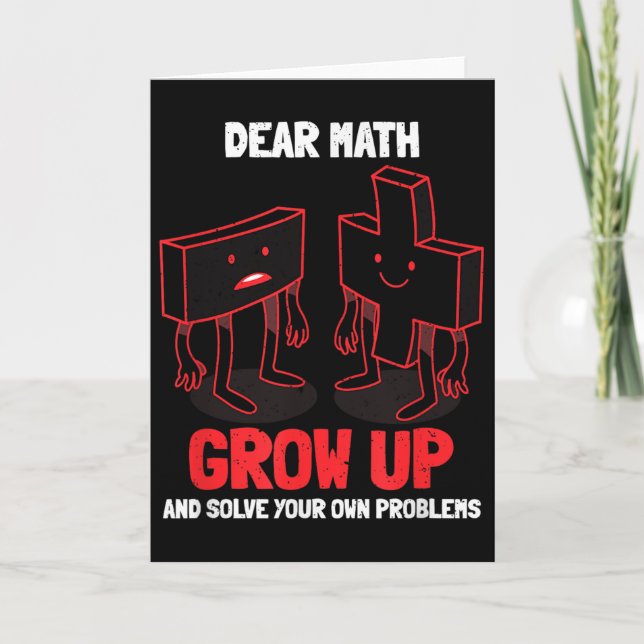Funny Math Quote Girls Boys Teens Men Women Dear M Card (Front)