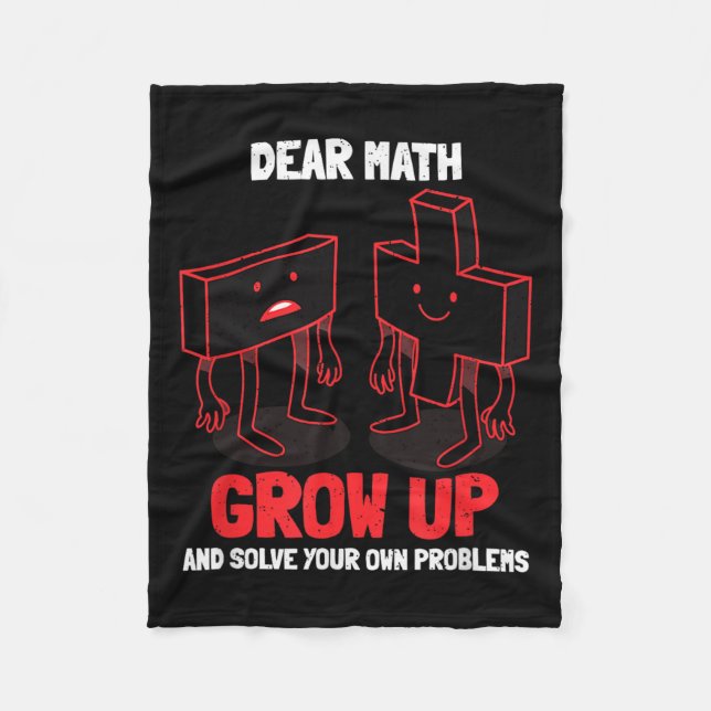 Funny Math Quote Girls Boys Teens Men Women Dear M Fleece Blanket (Front)