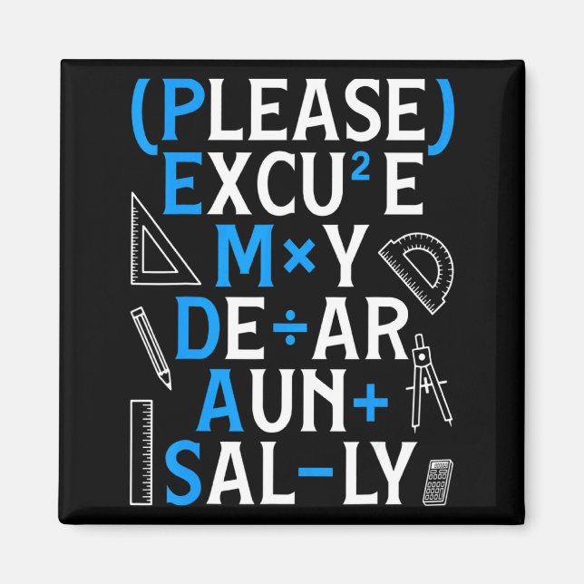 Funny Math Rules Pemdas Pun Teachers Math Day  Magnet (Front)