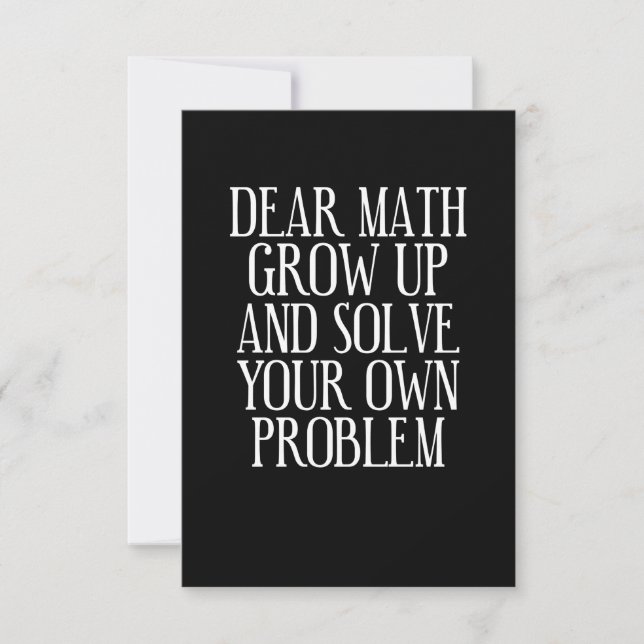 Funny Math Saying Thank You Card (Front)