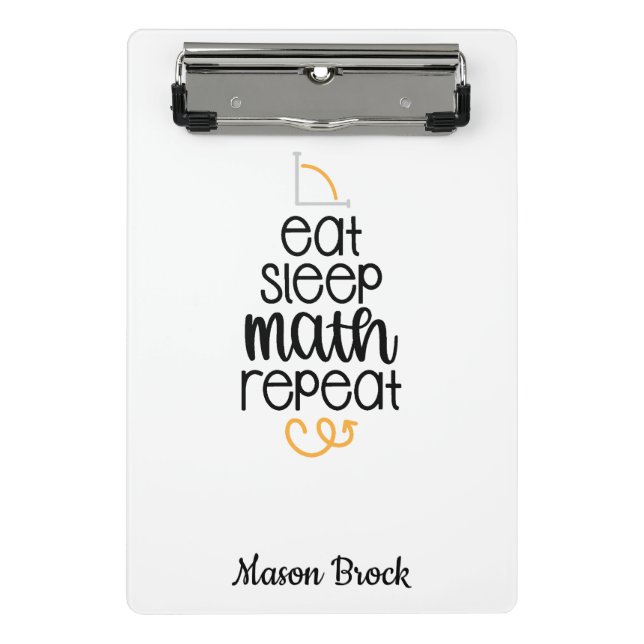 Funny math student personalised school gift mini clipboard (Front)