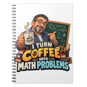 Funny Math Teacher Coffee Quote Cap Notebook