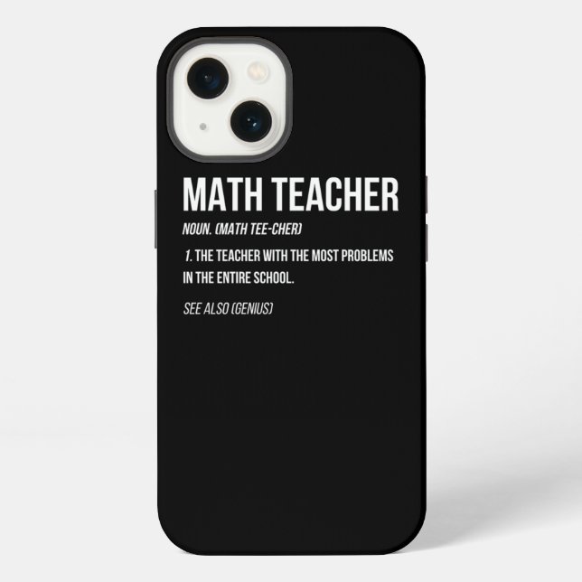 Funny Math Teacher Definition Most Problems Gift D iPhone Case (Back)