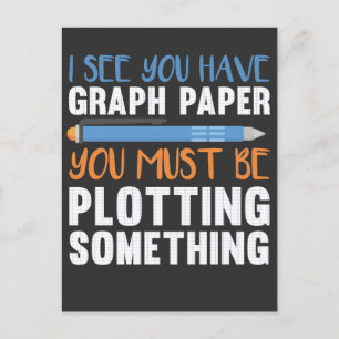 Funny Math Teacher Geometry plotting Humour Postcard