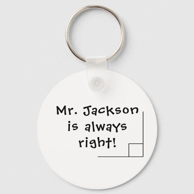 Funny Math Teacher Humor Key Ring (Front)