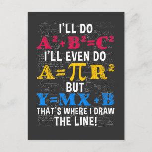 Funny Math Teacher Humour Algebra Mathematics Joke Postcard