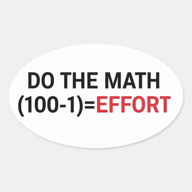 funny Math Teacher Humour Meme Pun Oval Sticker (Front)