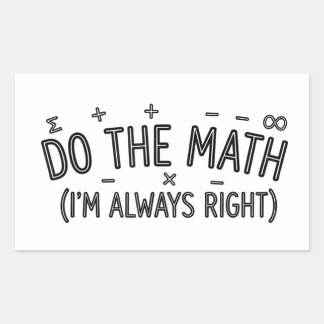 funny Math Teacher Humour Meme Pun Rectangular Sticker (Front)