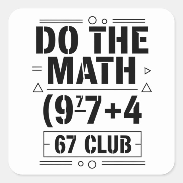 funny Math Teacher Humour Meme Pun Square Sticker (Front)