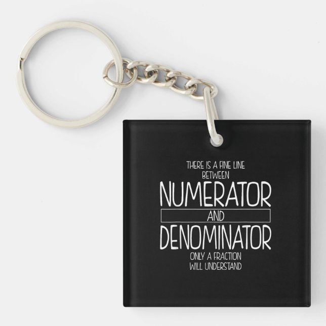 Funny Math Teacher Joke Men Women Fun Best Math Key Ring (Front)