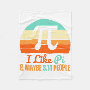 Funny Math Teacher March 14th Pi Day Merch I Like Fleece Blanket