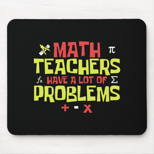Funny Math Teacher | Math Joke | Custom Name Mouse Mat (Front)
