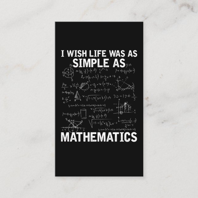 Funny Math Teacher Mathematics Nerd Business Card (Front)