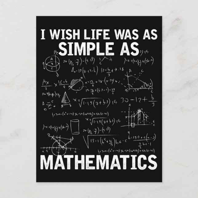 Funny Math Teacher Mathematics Nerd Postcard (Front)