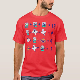 Funny Math Teacher Operations Question Halloween C T-Shirt