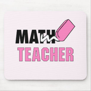 Funny Math Teacher Pink Eraser Mouse Mat