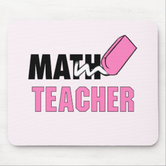 Funny Math Teacher Pink Eraser Mouse Mat