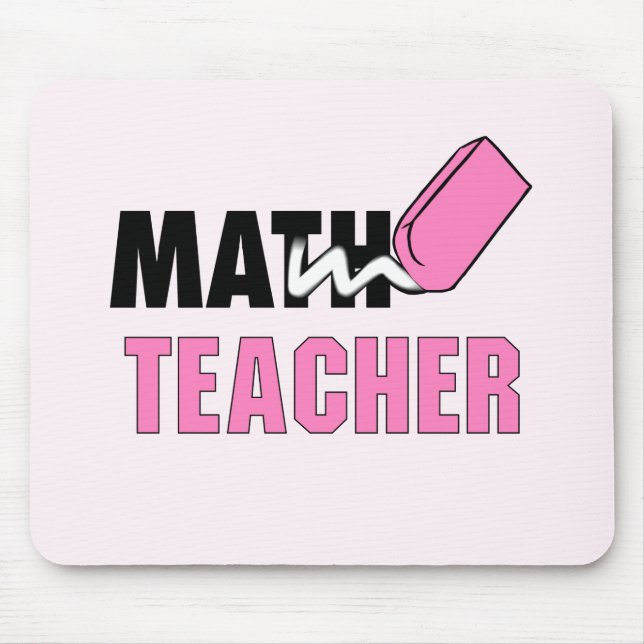 Funny Math Teacher Pink Eraser Mouse Mat (Front)