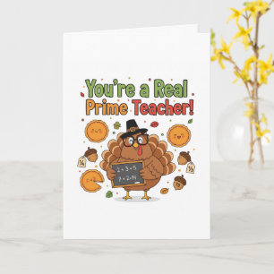 Funny Math Teacher Thanksgiving Card – Turkey