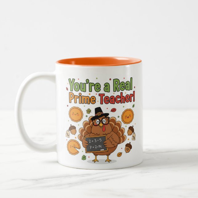 Funny Math Teacher Thanksgiving Mug – Turkey (Left)