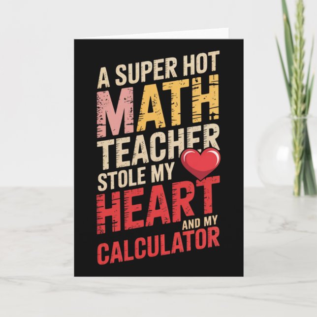 Funny Math Teacher Valentine Algebra Love Equation Card (Front)
