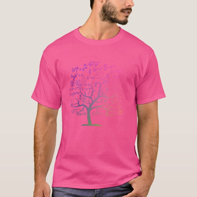 funny Math Tree.Where Geometry Meets Nature T-Shirt (Front)