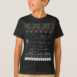 Funny Math Ugly Christmas Gift Merry Xmas in Math  T-Shirt