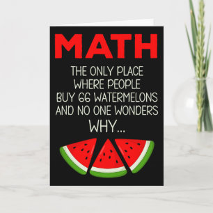Funny Math Watermelon Calculation Joke Teacher Stu Card