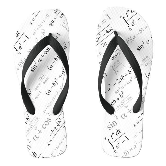 Funny Mathematics Formulas Math Geek Flip Flops (Footbed)