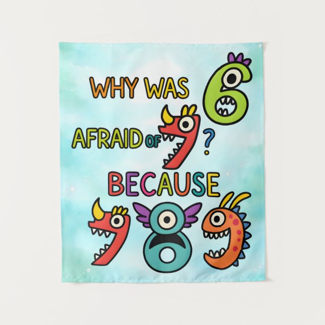 Funny Maths Numbers Joke Poster for Kids Tapestry (Front)