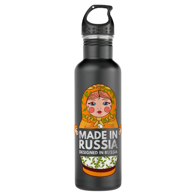 Funny Matryoshka Nesting Doll Stacking Russian Dol 710 Ml Water Bottle (Front)