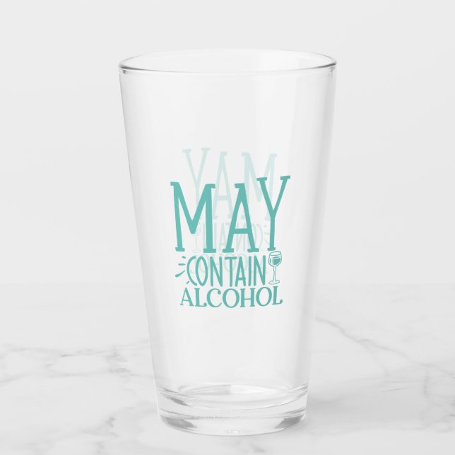 Funny - May Contain Alcohol Glass (Front)