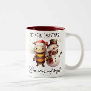 Funny May Your Christmas Bee Merry And Bright Two-Tone Coffee Mug