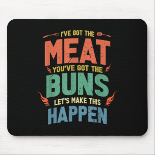 Funny Meat And Buns Bbq Gift For Grill Lovers Mouse Mat