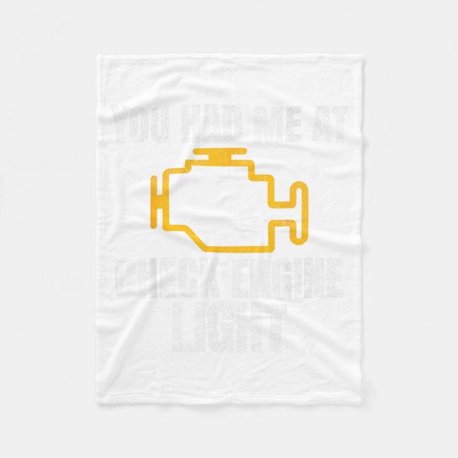 Funny Mechanic Check Engine Light Car Auto Repair  Fleece Blanket (Front)