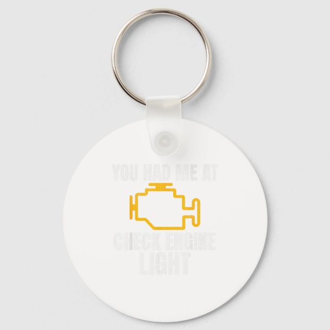 Funny Mechanic Check Engine Light Car Auto Repair  Key Ring (Front)