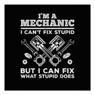 Funny Mechanic for Men Dad Car Auto Diesel Automob Poster