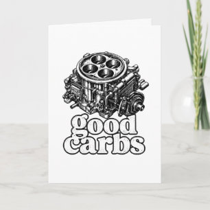 Funny Mechanic Good Carbs Car Guy Engine Humour Gi Card