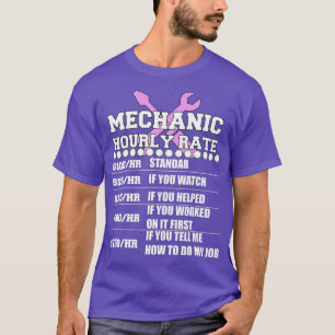 Funny Mechanic Hourly Rate Christmas Gift Labor Ra T-Shirt