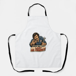 Funny Mechanic Oil Change Car Meme Apron