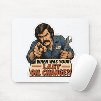 Funny Mechanic Oil Change Car Meme Mouse Mat
