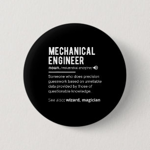 Funny Mechanical Engineer Definition Engineering  6 Cm Round Badge