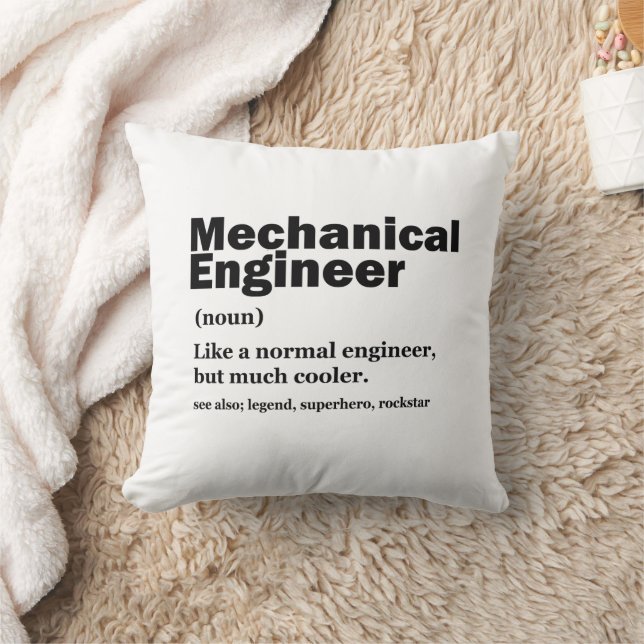 Funny Mechanical Engineer Definition Engineering Cushion (Blanket)