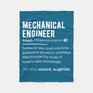 Funny Mechanical Engineer Definition Engineering Fleece Blanket
