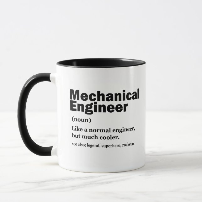 Funny Mechanical Engineer Definition Engineering Mug (Left)