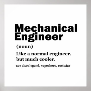 Funny Mechanical Engineer Definition Engineering Poster