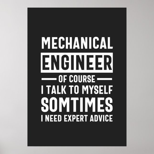 Funny Mechanical  Engineer Gift Poster (Front)