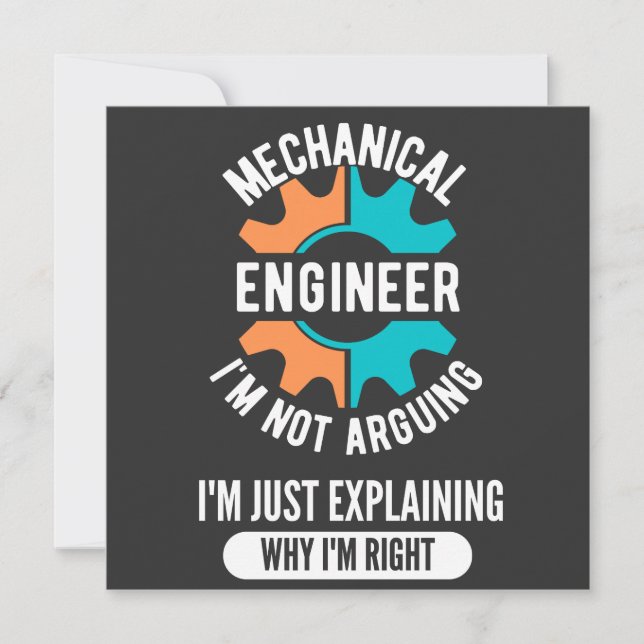 Funny Mechanical Engineer, Mechanical Engineering Invitation (Front)