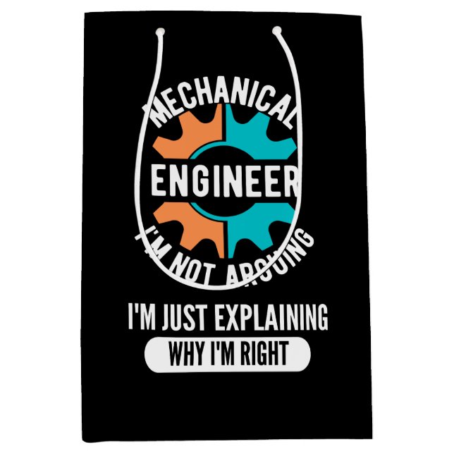 Funny Mechanical Engineer, Mechanical Engineering Medium Gift Bag (Front)